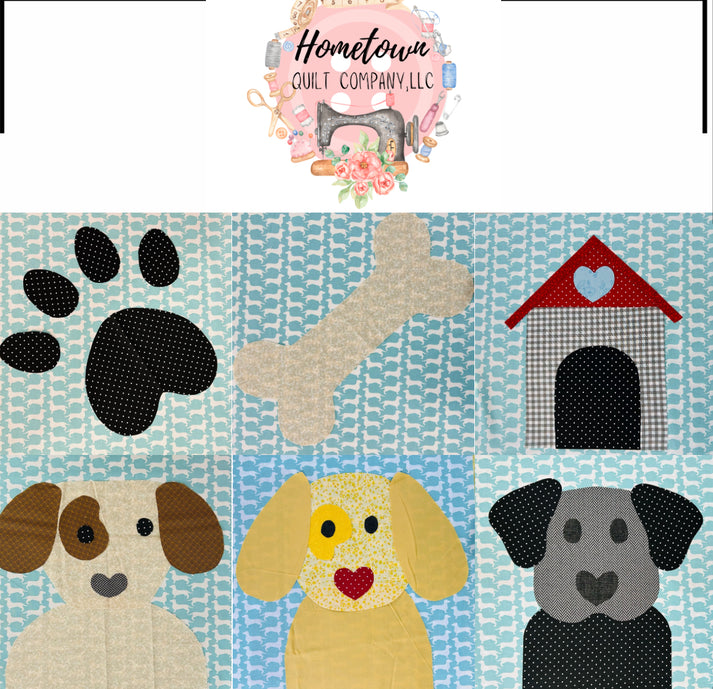 Puppy Appliqué Template Set – Hometown Quilt Company