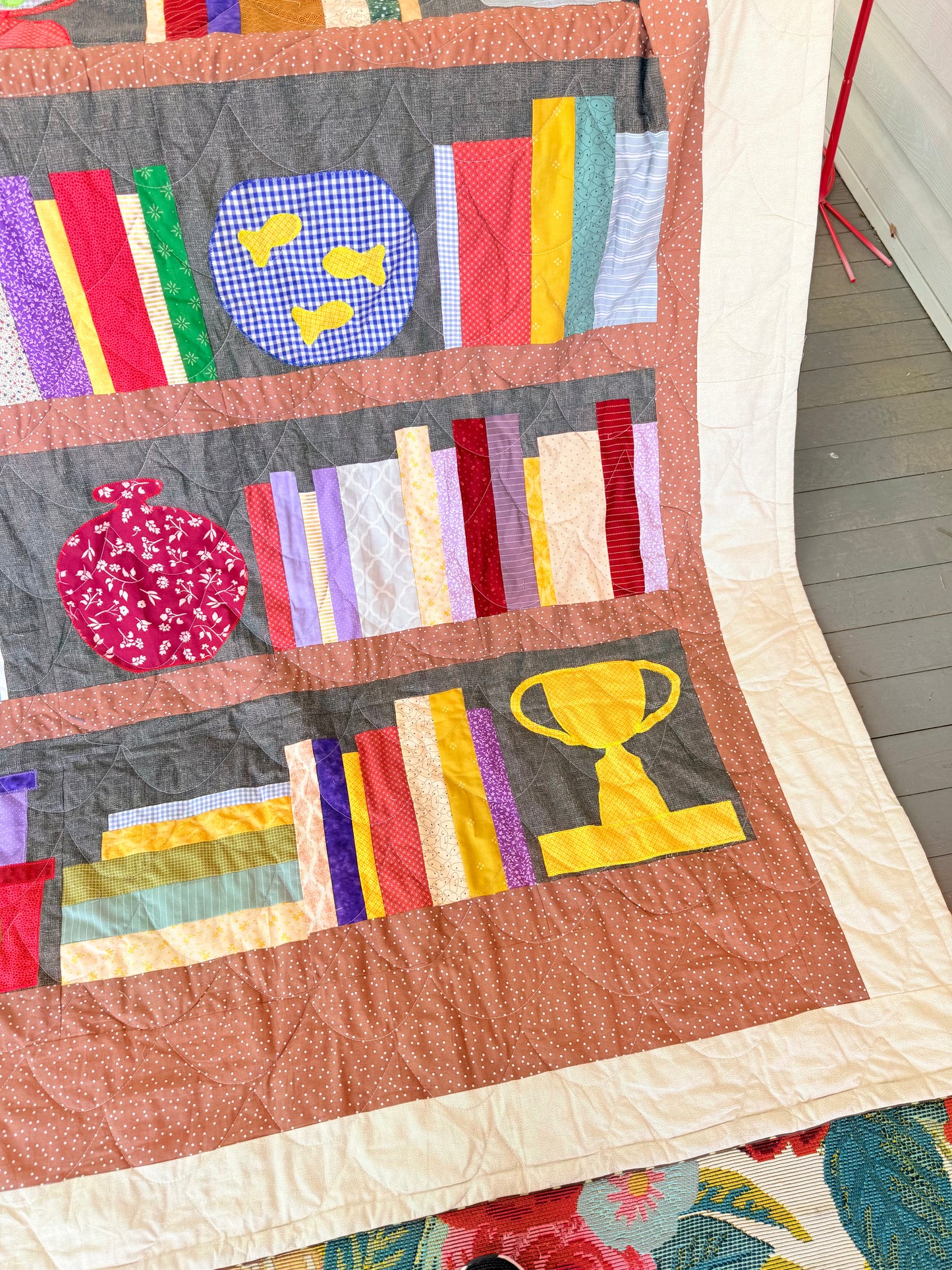 55x80 Bookshelf Finished Quilt