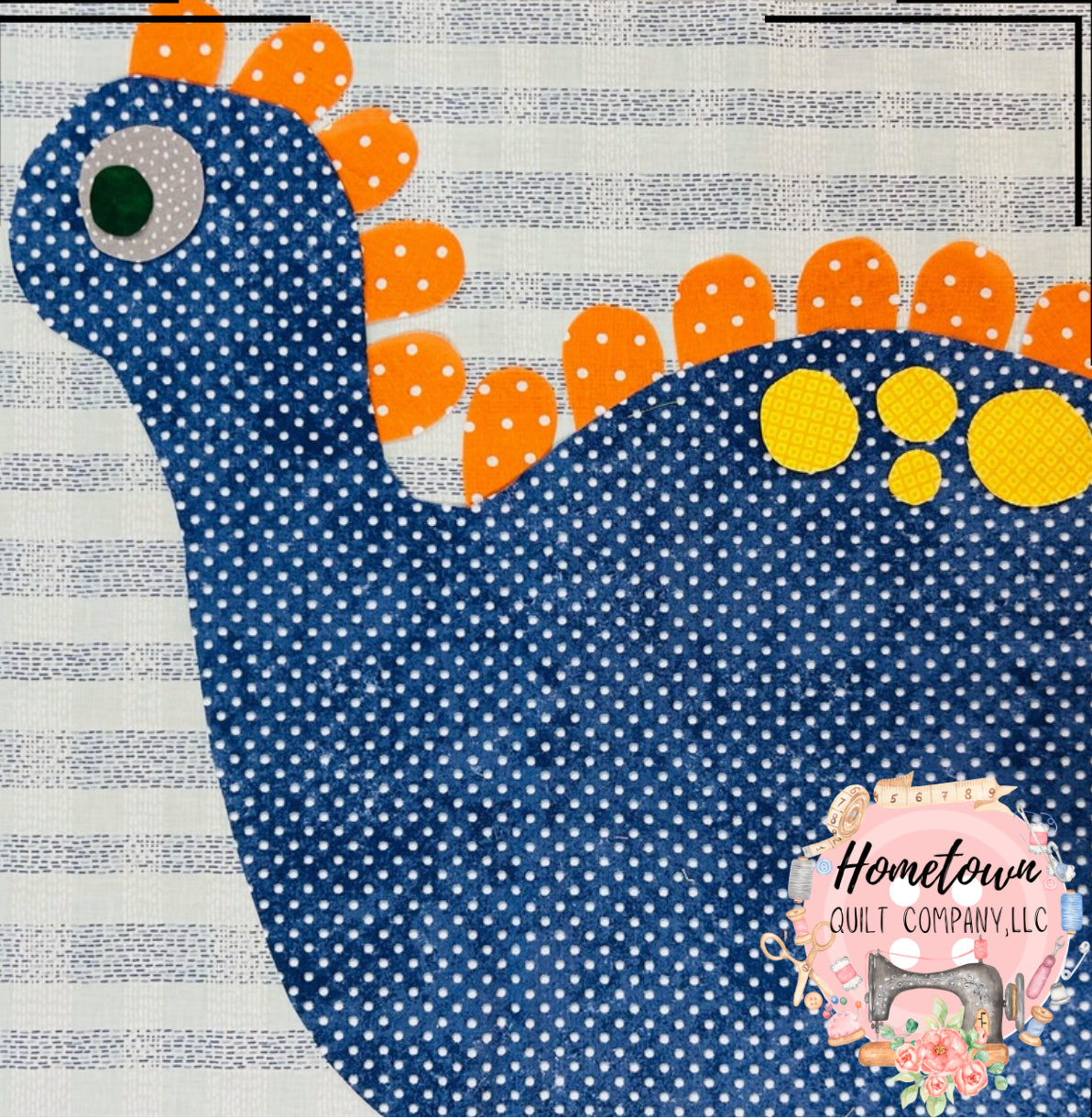 Blue Dinosaur Appliqué