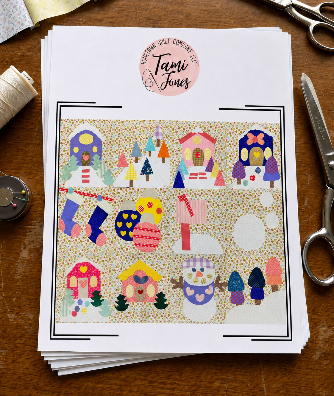 Gingerbread Appliqué Template Set Printed