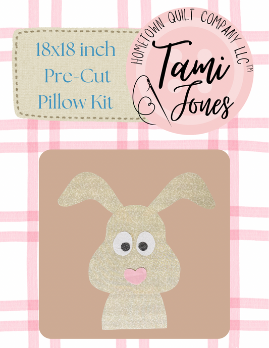 Rabbit 18x18 inch pre-cut pillow kit