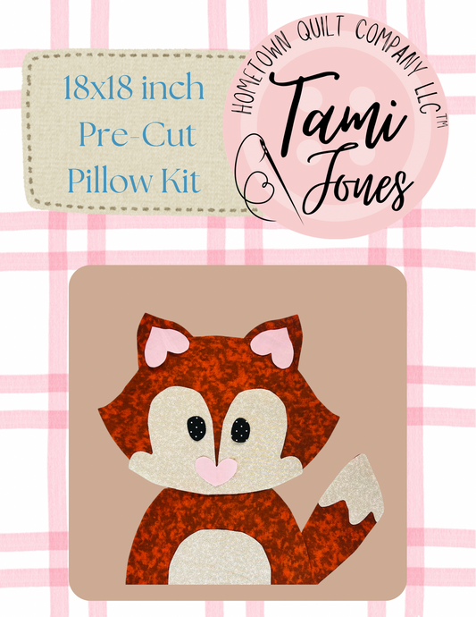 Fox 18x18 inch pre-cut pillow kit