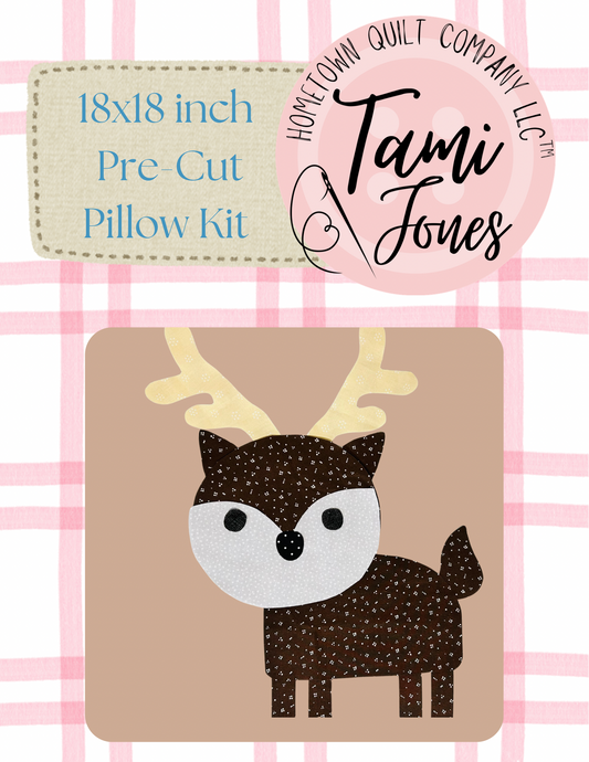 Deer 18x18 inch pre-cut pillow kit