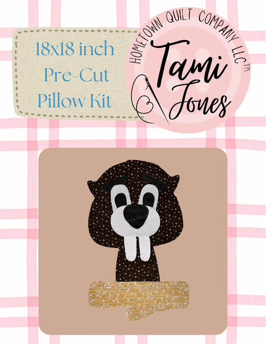 Beaver 18x18 inch pre-cut pillow kit