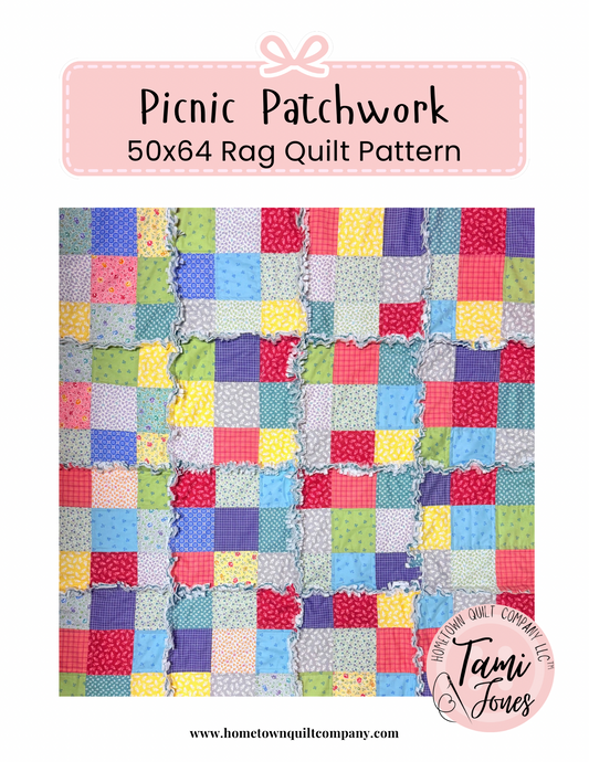 Picnic Patchwork Rag Quilt Pattern