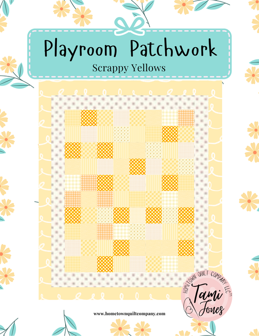 56x64 inch Playroom Patchwork • Scrappy Yellows