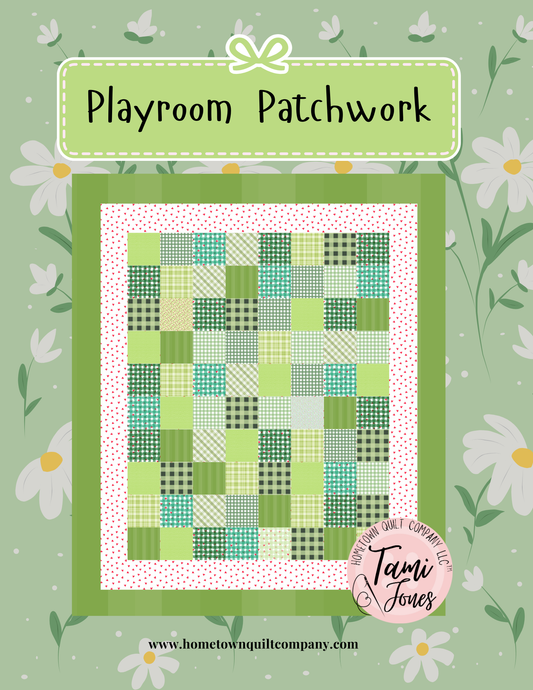56x64 inch Playroom Patchwork • Scrappy Greens