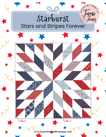 Starburst Quilt Kit 56x56 inch • Stars and Stripes Forever