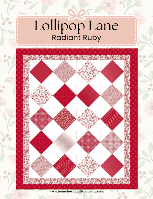 68 x 82 inch Lollipop Lane Quilt Kit • Radiant Ruby