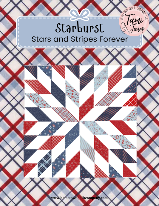 Starburst Quilt Kit 56x56 inch • Stars and Stripes Forever