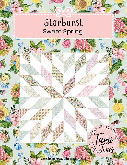 56x56 inch Starburst Quilt Kit • Sweet Spring