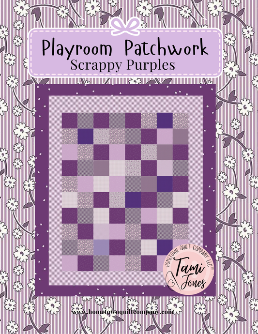 56x64 inch Playroom Patchwork • Scrappy Purples