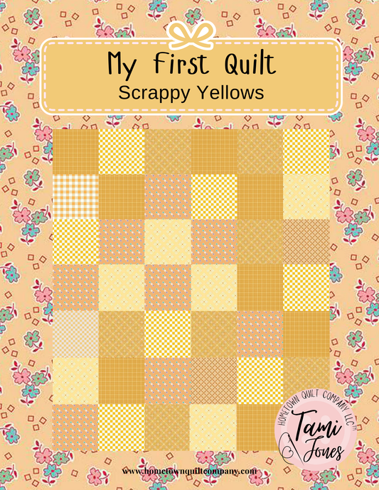 66x86 inch My First Quilt  • Scrappy Yellows