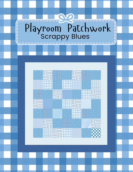 44x44 inch Baby/Lap Size Playroom Patchwork • Scrappy Blues