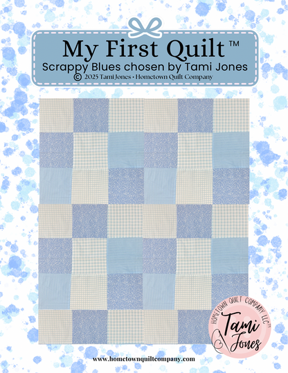 66x86 inch My First Quilt  • Scrappy Blues