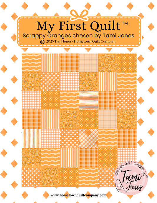 66x86 inch My First Quilt  • Scrappy Oranges