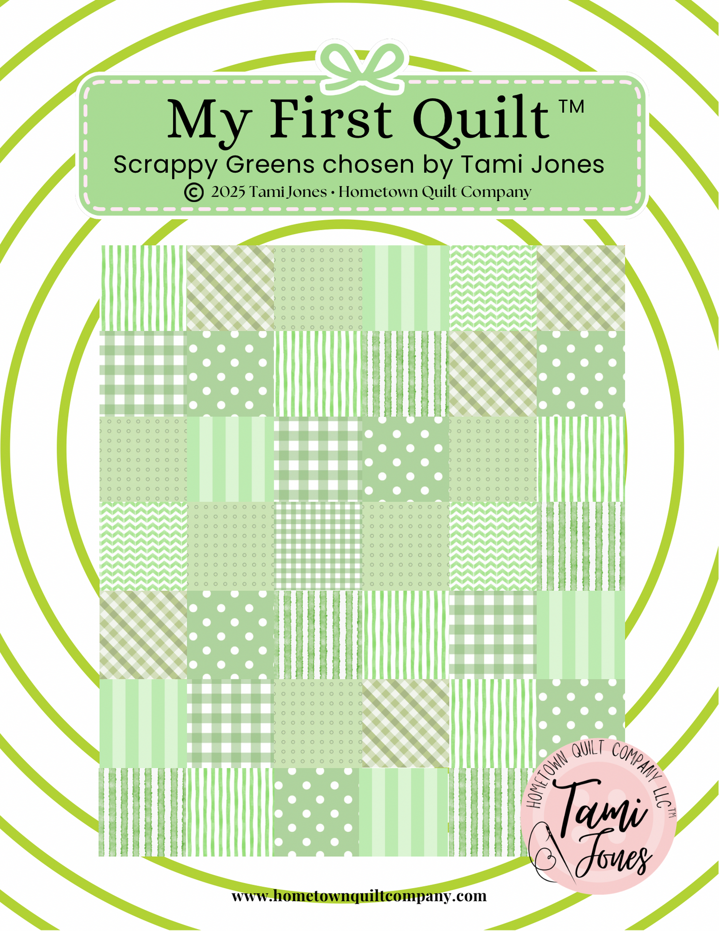 66x86 inch My First Quilt  • Scrappy Greens