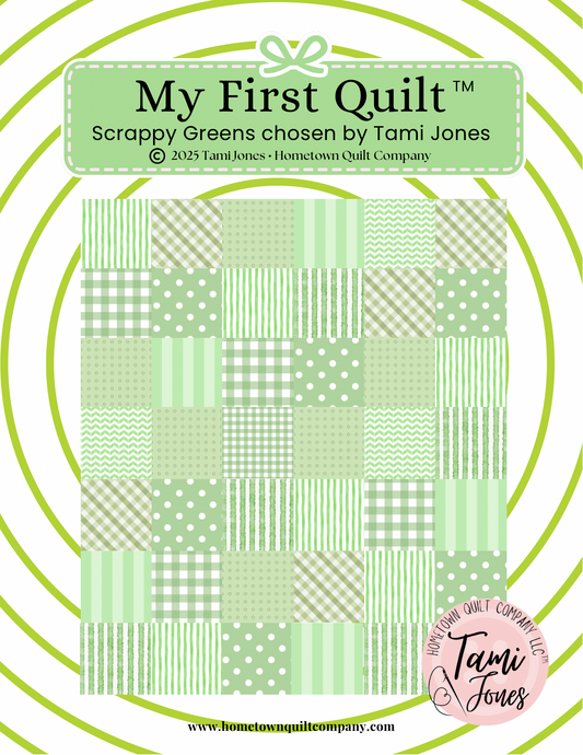 66x86 inch My First Quilt  • Scrappy Greens
