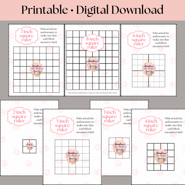 Quilt square rulers 2, 3, 4, 5, 6, 7, 8 inch – Hometown Quilt Company