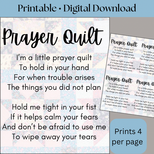 Prayer Quilt Printable 4 per page