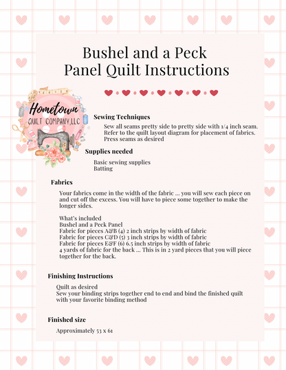 Bushel and A Peck Panel Quilt Kit