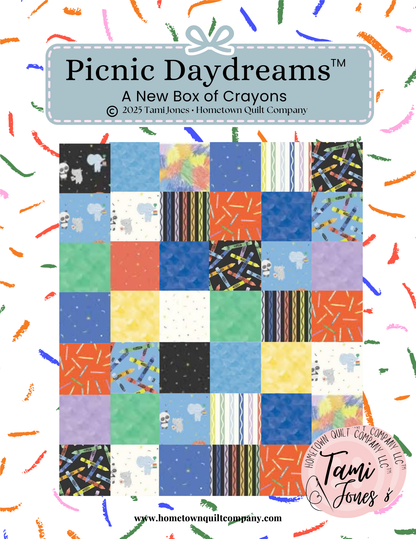 50x60 inch Rag Quilt New Box of Crayons