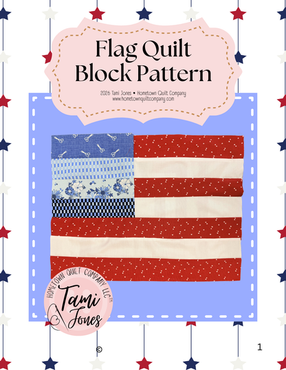 Flag Quilt Block Pattern • Digital Download