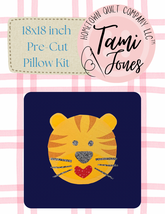 Tiger 18x18 inch pre-cut pillow kit