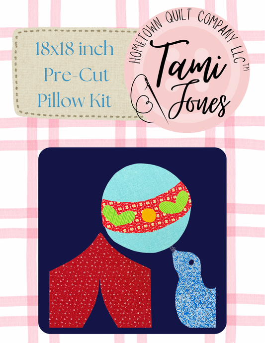 Circus 18x18 inch pre-cut pillow kit