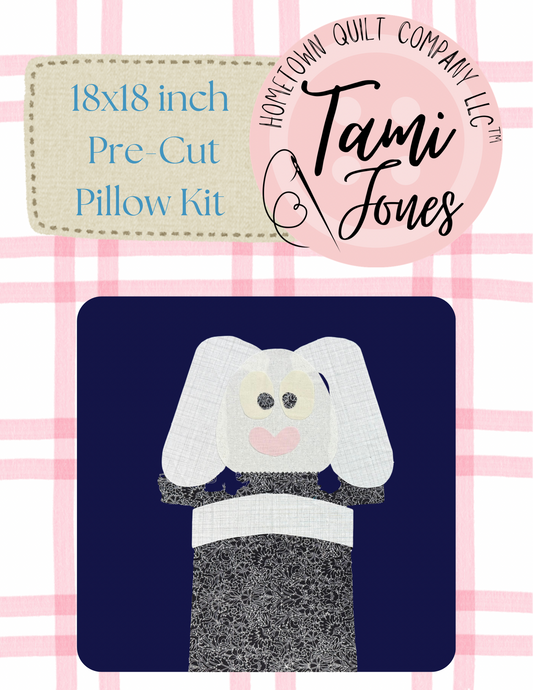 Rabbit 18x18 inch pre-cut pillow kit