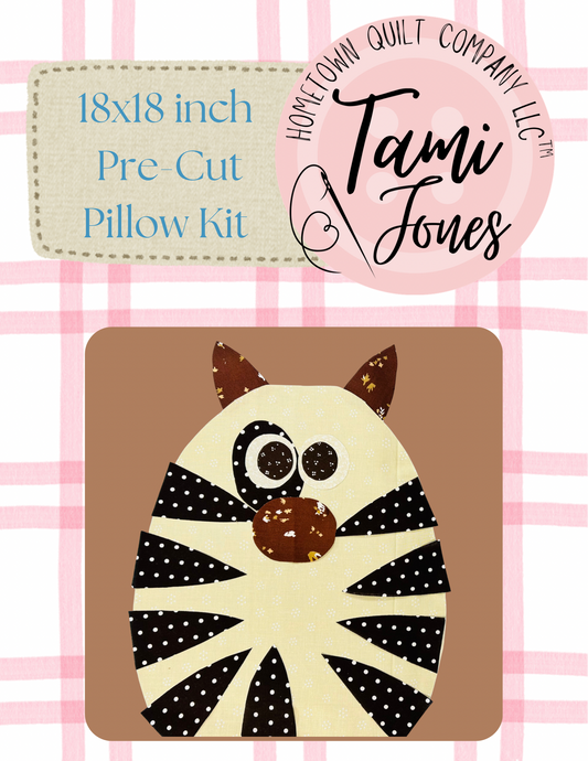 Kitty Cat 18x18 inch pre-cut pillow kit