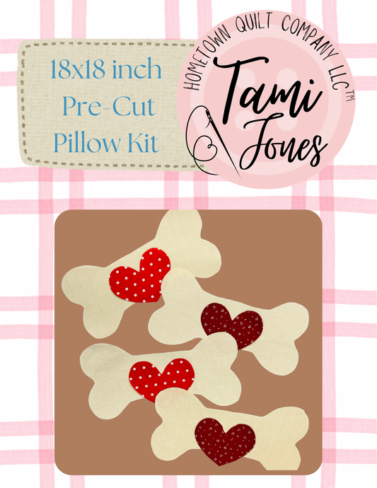 Puppy Dog Bones 18x18 inch pre-cut pillow kit