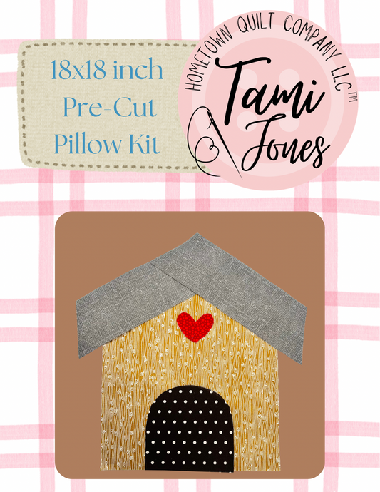 Puppy Dog House 18x18 inch pre-cut pillow kit
