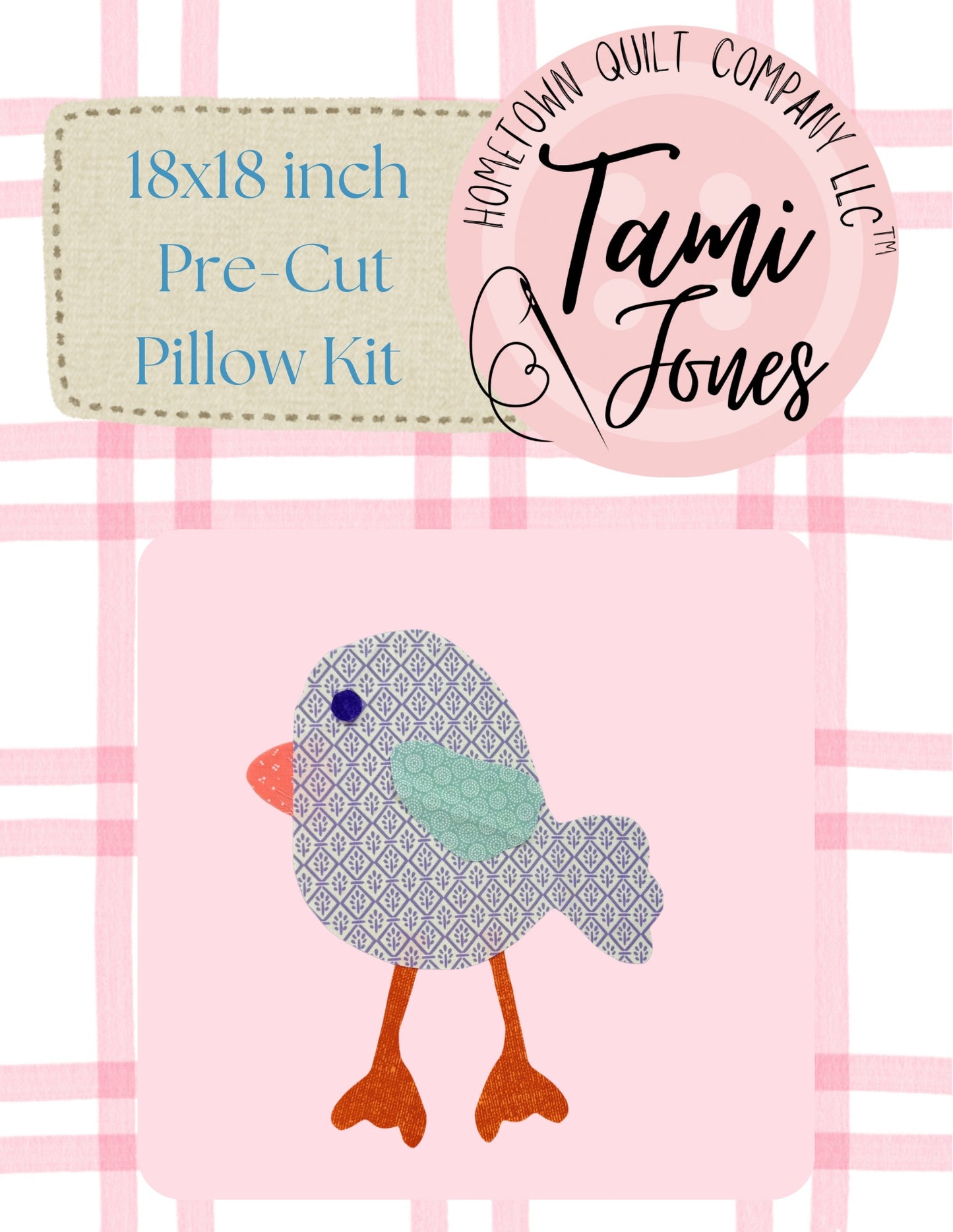 Bird 18x18 inch pre-cut pillow kit