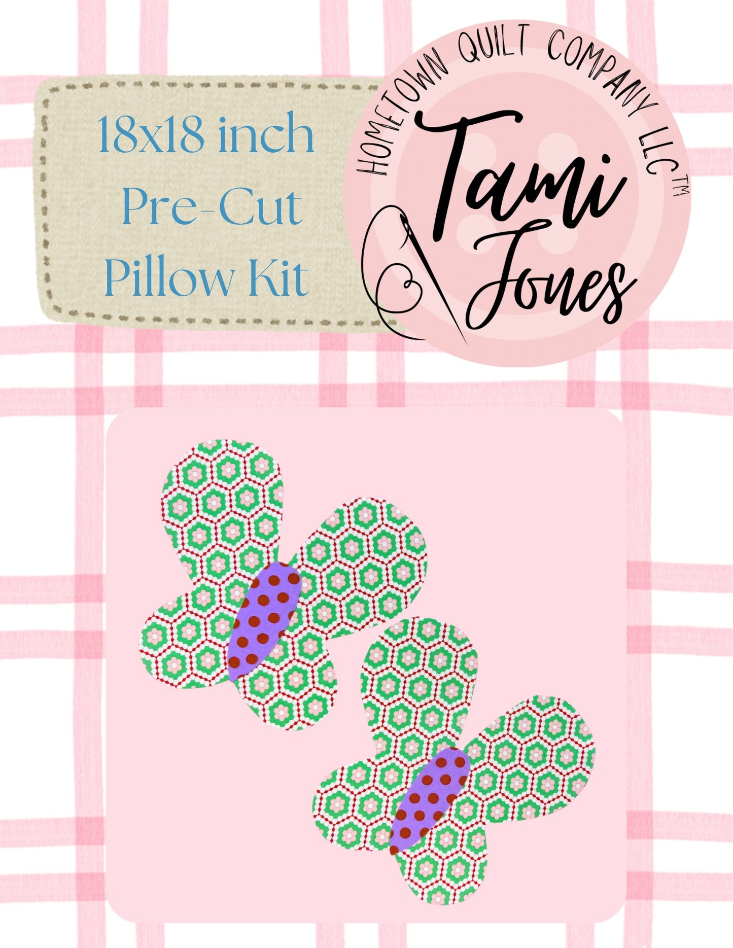 Butterfly 18x18 inch pre-cut pillow kit