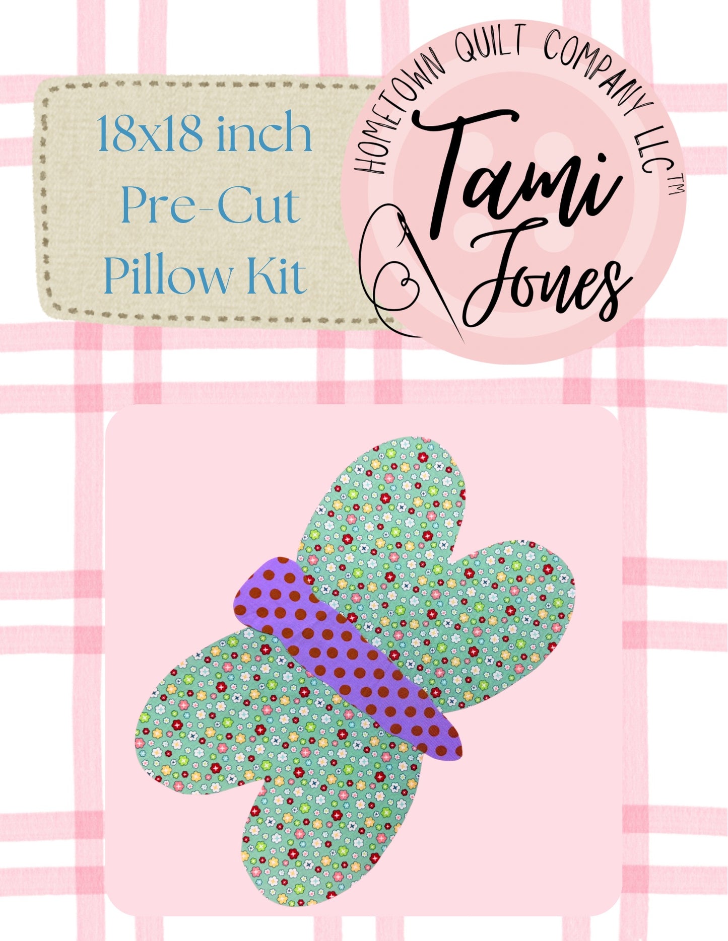 Butterfly 18x18 inch pre-cut pillow kit