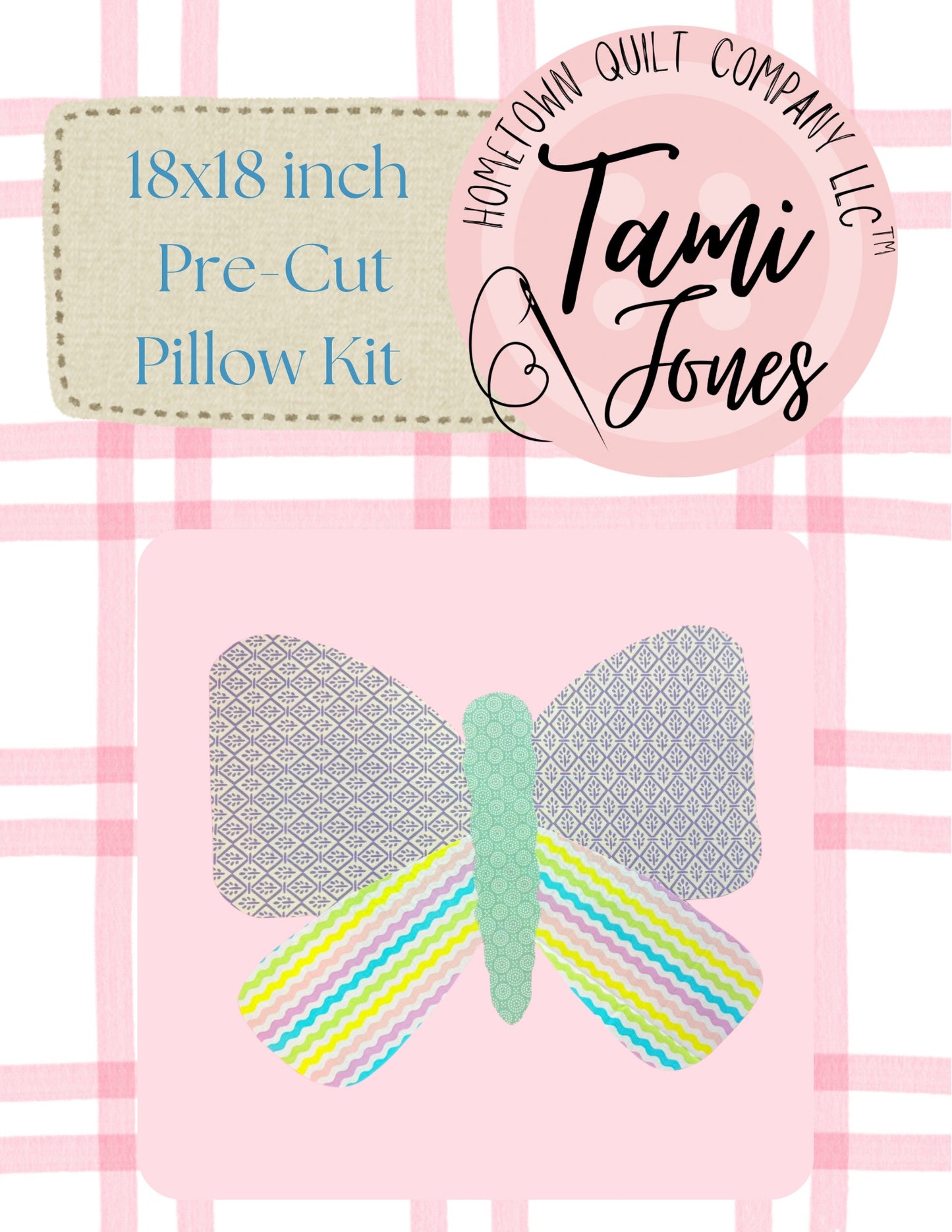 Butterfly 18x18 inch pre-cut pillow kit