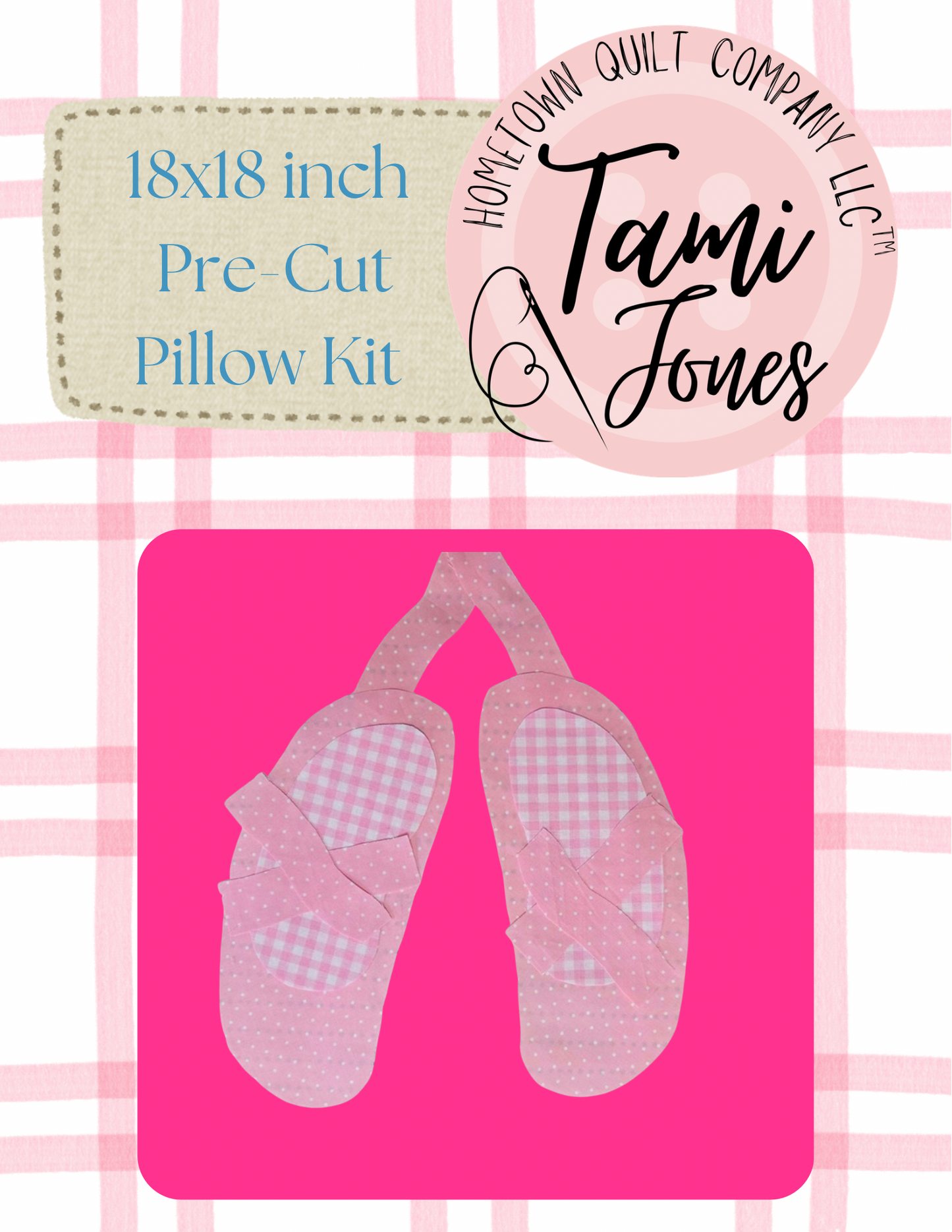 Ballerina Shoes 18x18 inch pre-cut pillow kit