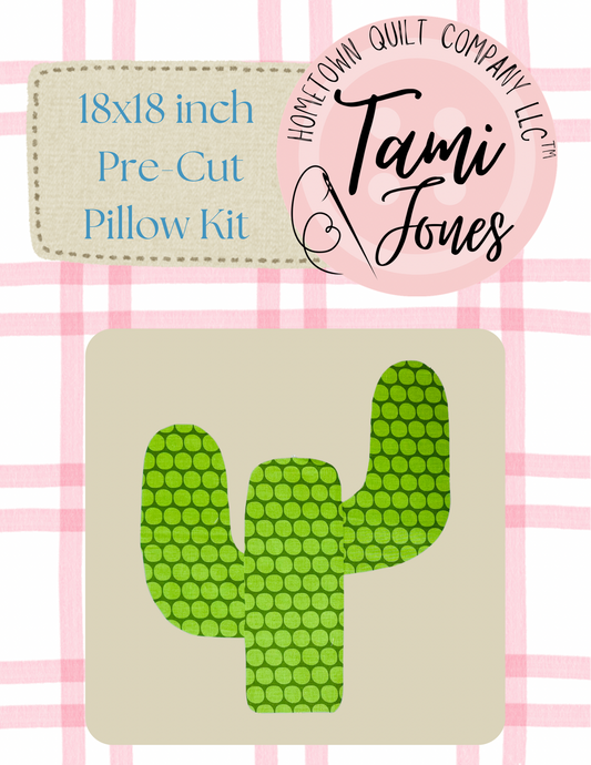 Cactus 18x18 inch pre-cut pillow kit