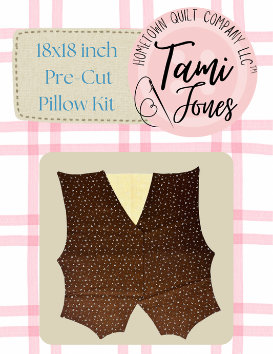 Cowboy Vest 18x18 inch pre-cut pillow kit