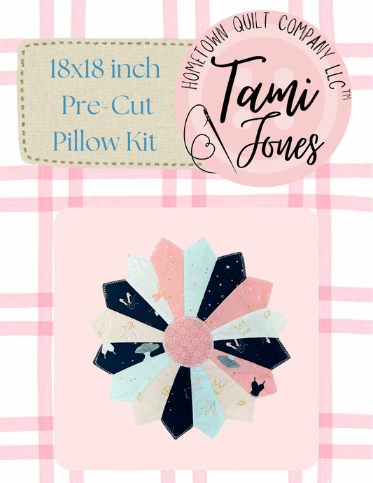 Dresden Plate 18x18 inch pre-cut pillow kit