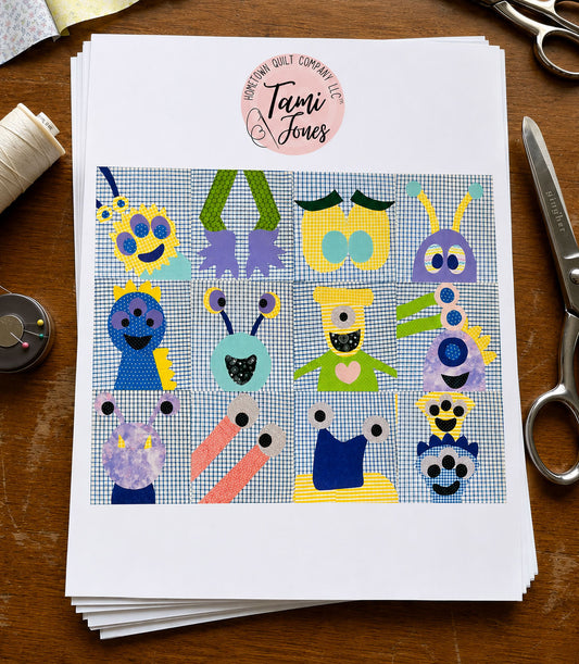 Monster Appliqué Template Set Printed