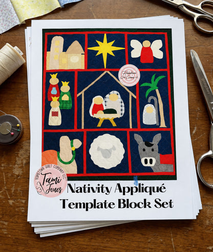 Nativity Appliqué Template Set Printed