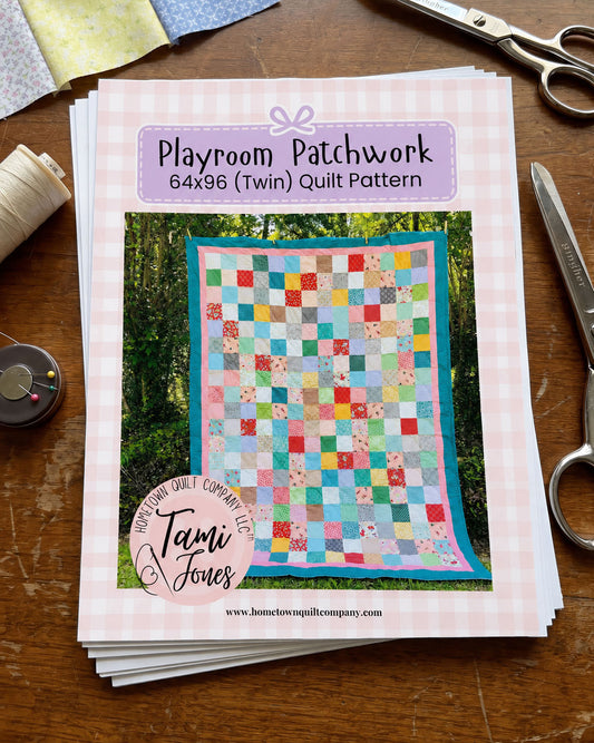 Playroom Patchwork Twin Quilt Printed Pattern