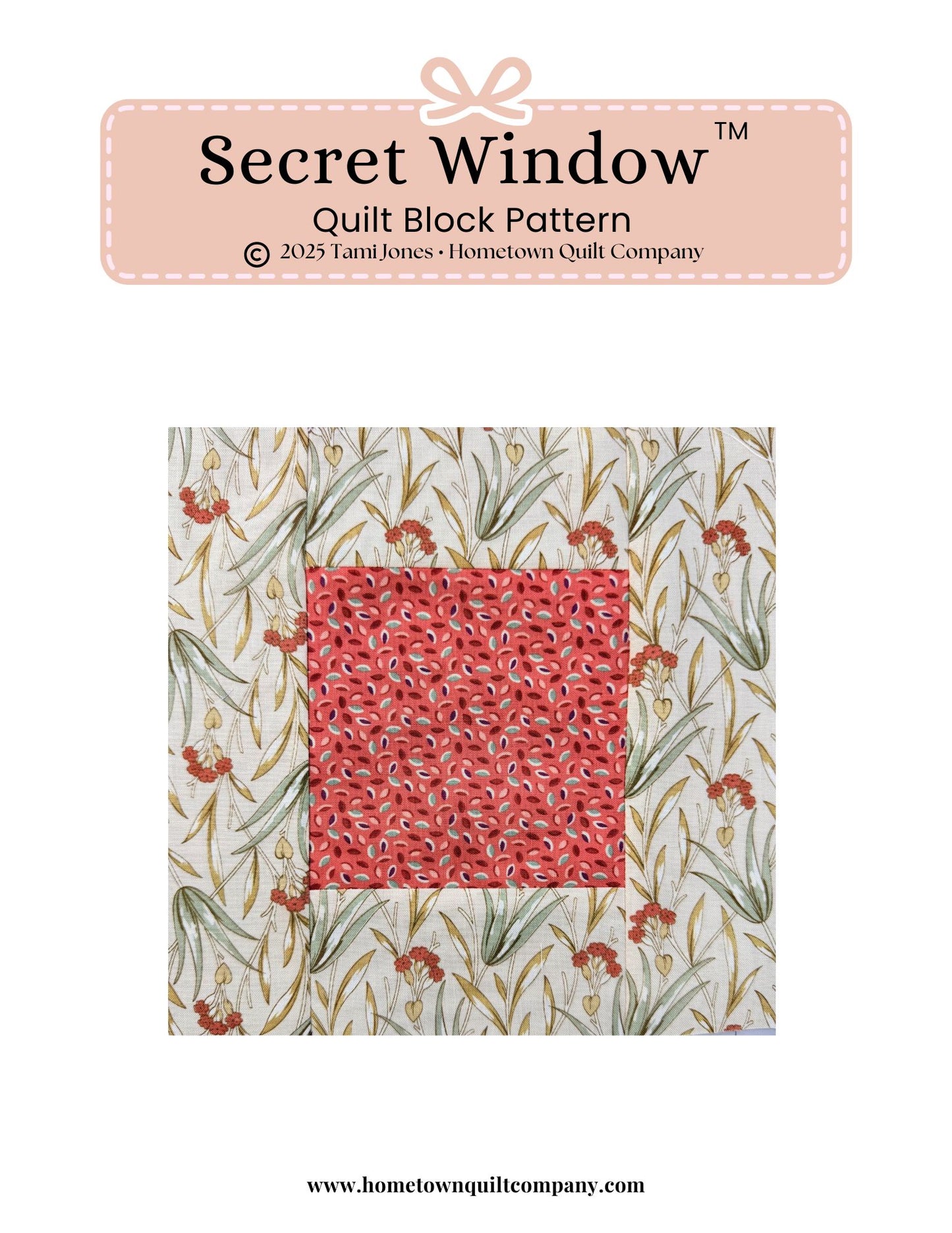 Secret Window Quilt Block Pattern • Digital Download