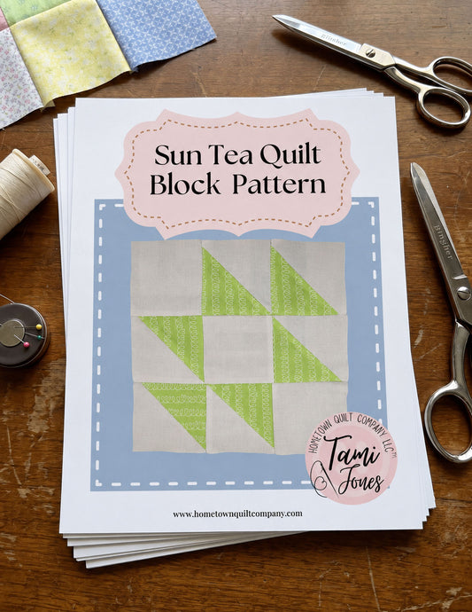 Sun Tea Quilt Block Printed Pattern