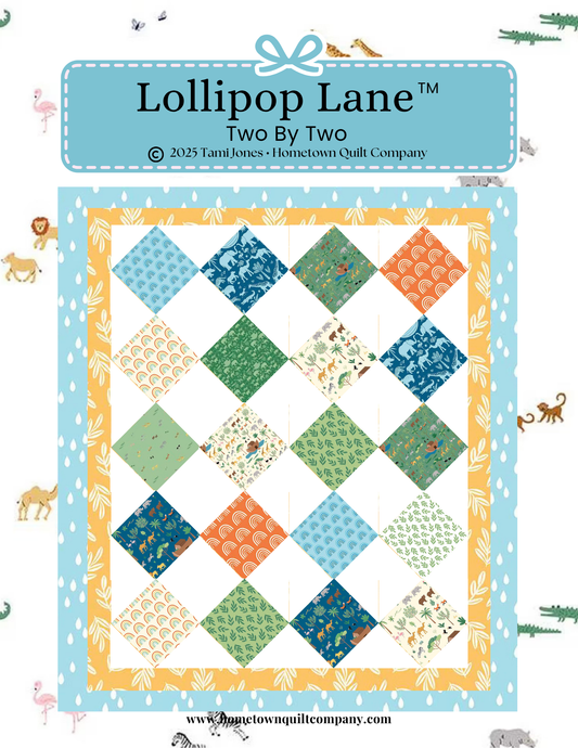 68 x 82 inch Lollipop Lane Quilt Kit •Two by Two