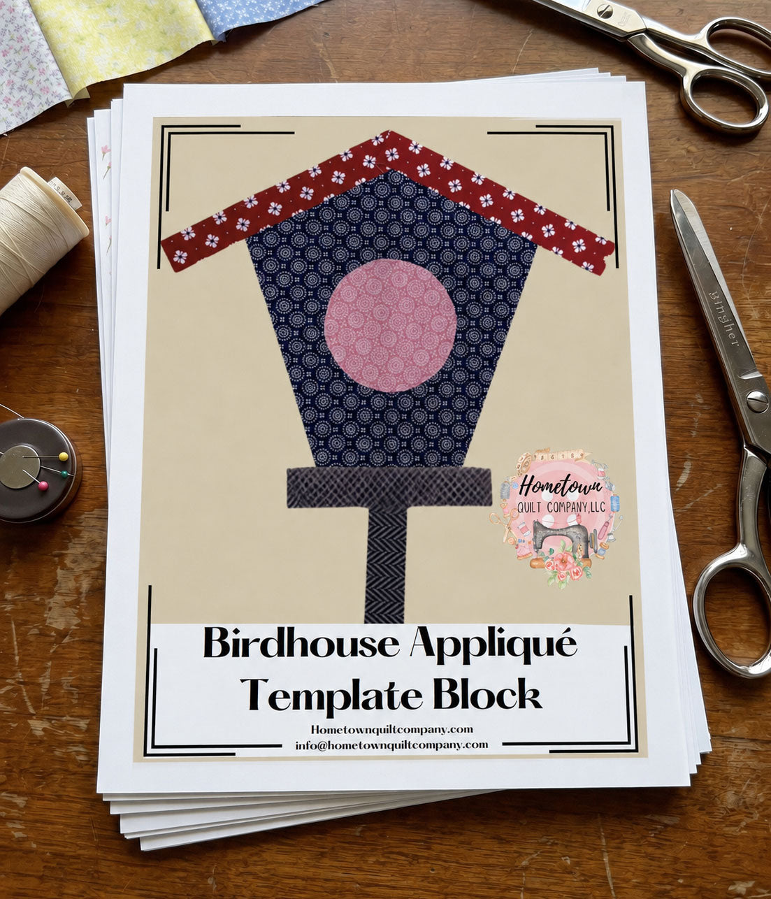 Birdhouse Appliqué Printed Template