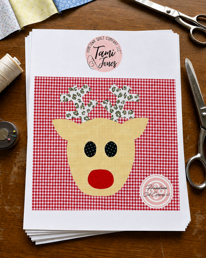 Reindeer Appliqué Template Printed