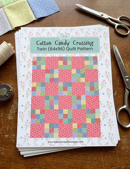 Cotton Candy Crossing Quilt Printed Pattern